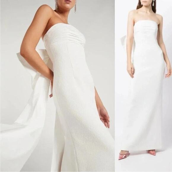 Rebecca Vallance Madeline Strapless Bridal Gown Big Bow White size US 2 NWT - Picture 2 of 10